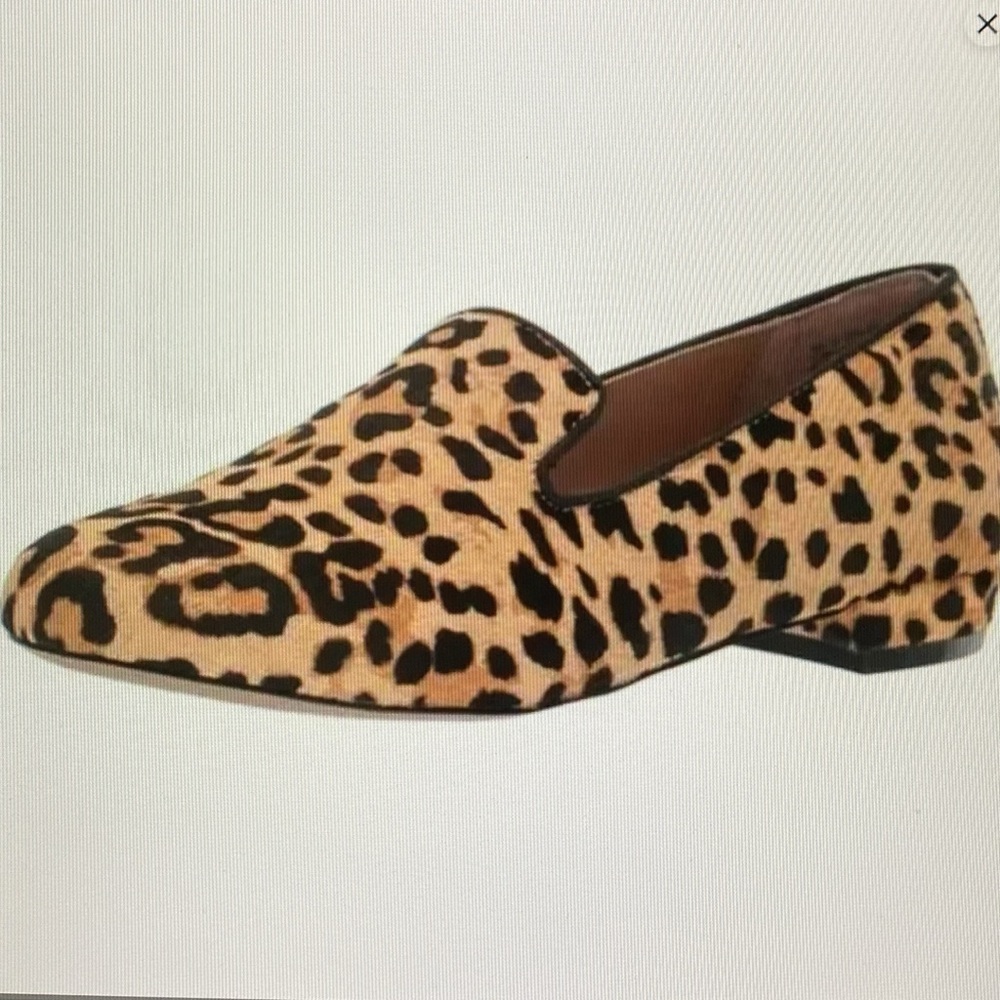 Animal Print Steve Madden Leopard Cow Hair Smoking Slipper Loafer 7.5